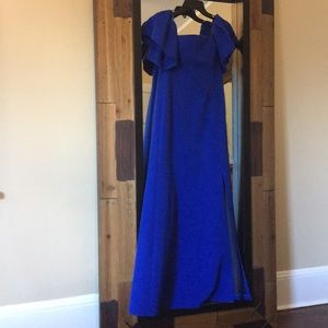 Off the shoulder royal blue dress